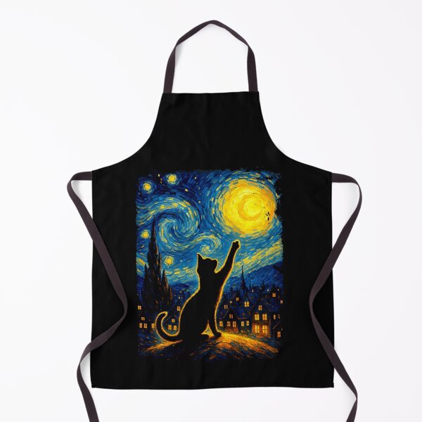 Item preview, Black Cat Starry Night Van Gogh Cat designed and sold by Littermin.
