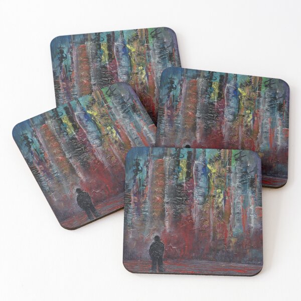 Item preview, Lone Figure in Abstract City designed and sold by ShonaCallumArt.