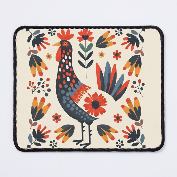 Item preview, Scandinavian Folk Art, Floral Chicken designed and sold by xiao xuans.