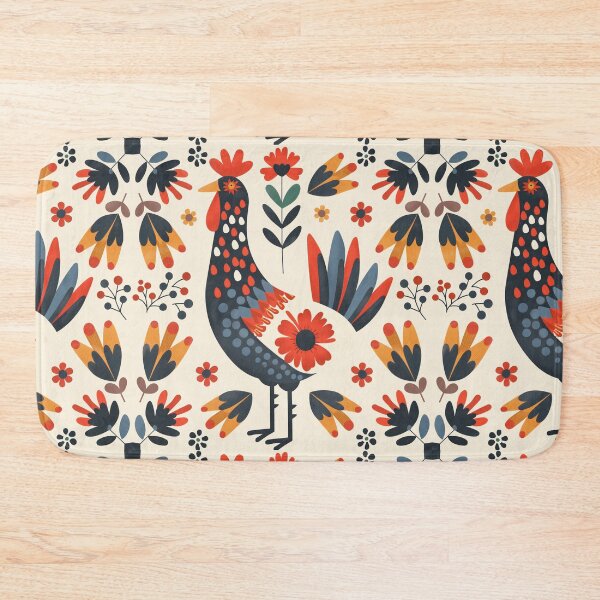 Item preview, Scandinavian Folk Art, Floral Chicken designed and sold by xiao xuans.