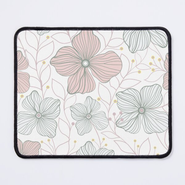 Item preview, Minimalist Pink and Gray Line Art Floral - Seamless Botanical Sketch Pattern designed and sold by abdallatigle.