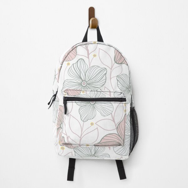 Item preview, Minimalist Pink and Gray Line Art Floral - Seamless Botanical Sketch Pattern designed and sold by abdallatigle.