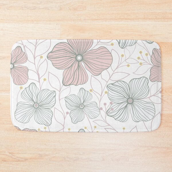 Item preview, Minimalist Pink and Gray Line Art Floral - Seamless Botanical Sketch Pattern designed and sold by abdallatigle.