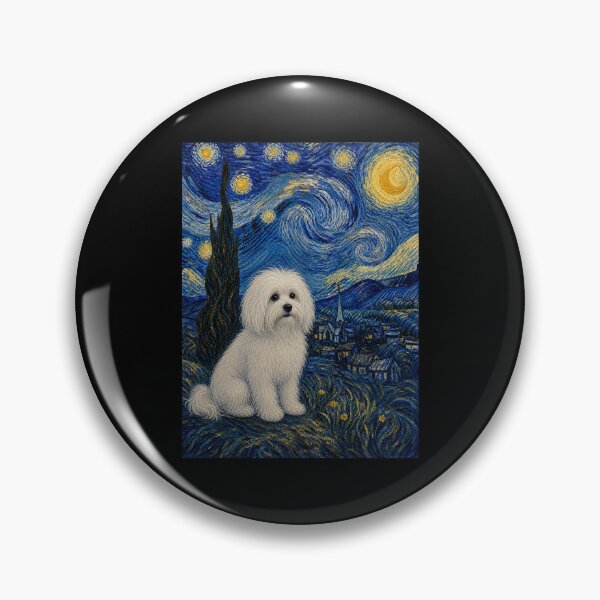 Item preview, Coton de Tulear Dog Van Gogh Starry Night designed and sold by Littermin.