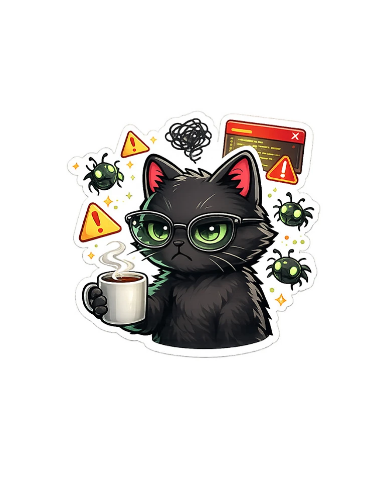 Thumbnail 4 of 4, Samsung Galaxy Phone Case, Debugging Cat Programmer Sticker designed and sold by NexaMintStudio.