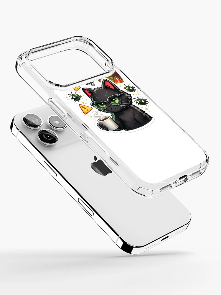 Thumbnail 2 of 5, iPhone Case, Debugging Cat Programmer Sticker designed and sold by NexaMintStudio.