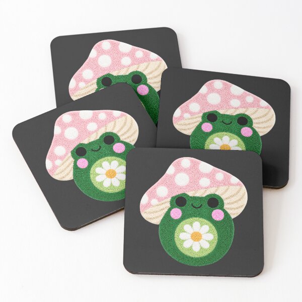 Item preview, Cute Daisy Frog Mushroom Kawaii Tufted Rug Art designed and sold by ColorSplash123.