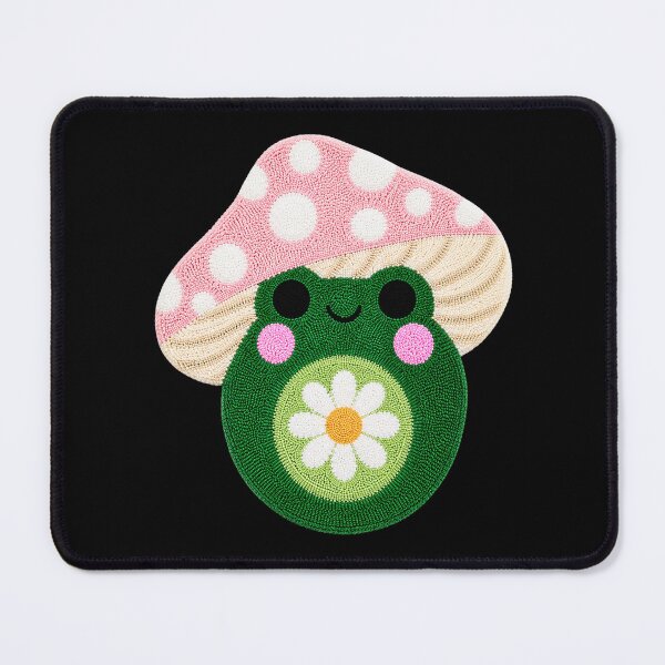 Item preview, Cute Daisy Frog Mushroom Kawaii Tufted Rug Art designed and sold by ColorSplash123.