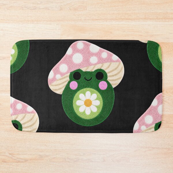 Item preview, Cute Daisy Frog Mushroom Kawaii Tufted Rug Art designed and sold by ColorSplash123.