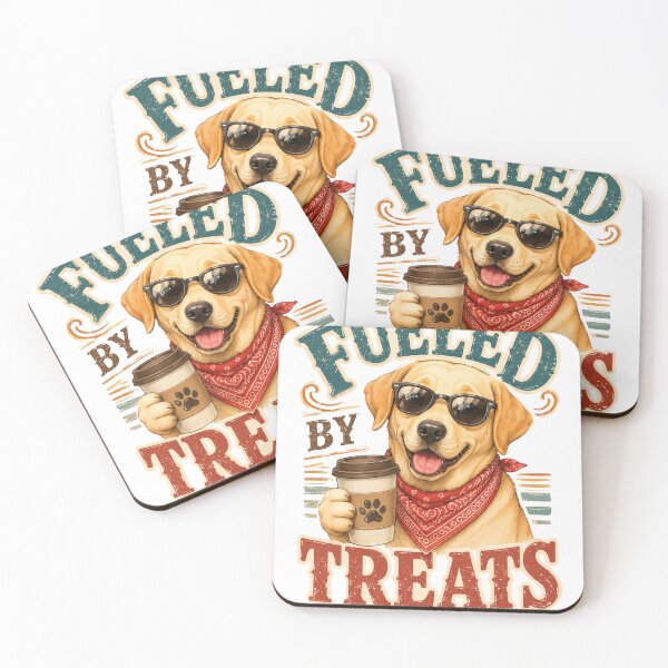 Item preview, Fueled By Treats Funny Labrador Dog Sticker designed and sold by PawFusionArt.