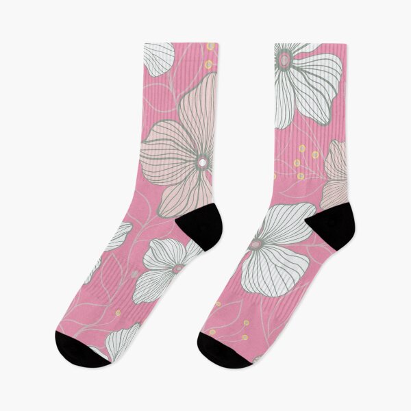 Item preview, Seamless Botanical Sketch Pattern | Minimalist Pink and Gray Line Art Floral  designed and sold by abdallatigle.