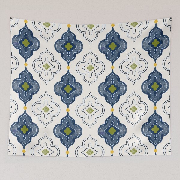 Item preview, Mediterranean Quatrefoil Tile Pattern designed and sold by Little Wimbly.