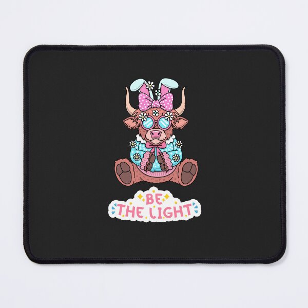 Item preview, Be the Light Cute Highland Cow Bunny Girl – Kawaii Floral Spring Animal Inspirational Design Good vibe positive quote Be the light designed and sold by JessLamunn89.
