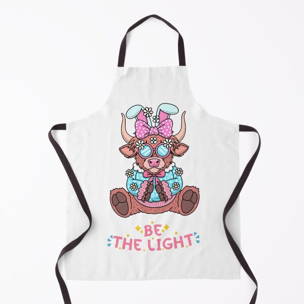 Item preview, Be the Light Cute Highland Cow Bunny Girl – Kawaii Floral Spring Animal Inspirational Design Good vibe positive quote Be the light designed and sold by JessLamunn89.