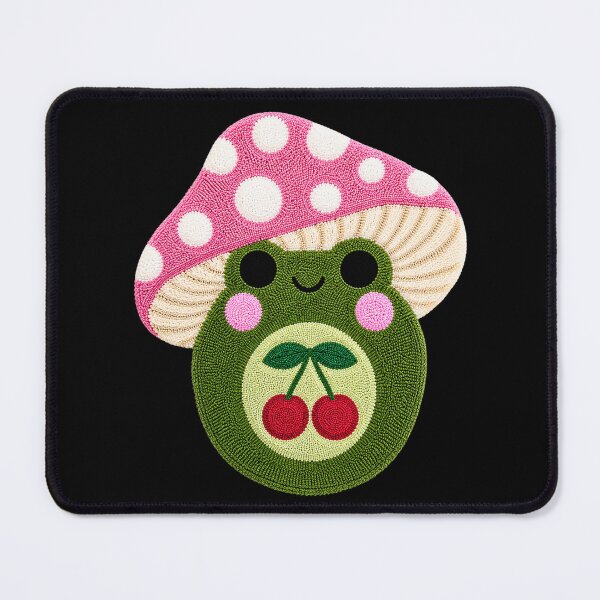 Item preview, Cute Cherry Frog Mushroom Kawaii Tufted Rug Art designed and sold by ColorSplash123.