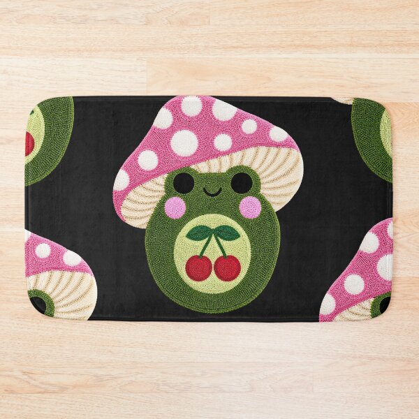 Item preview, Cute Cherry Frog Mushroom Kawaii Tufted Rug Art designed and sold by ColorSplash123.