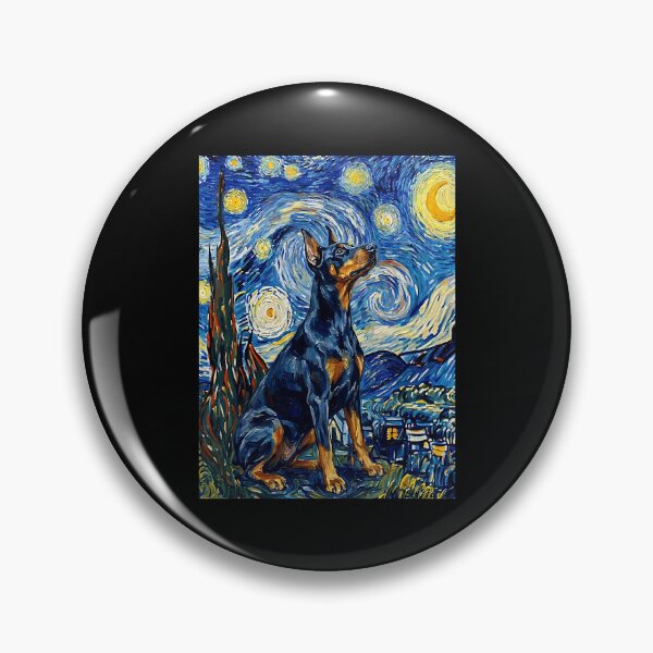 Item preview, Doberman Starry Night Dog Art Van Gogh Style designed and sold by Littermin.