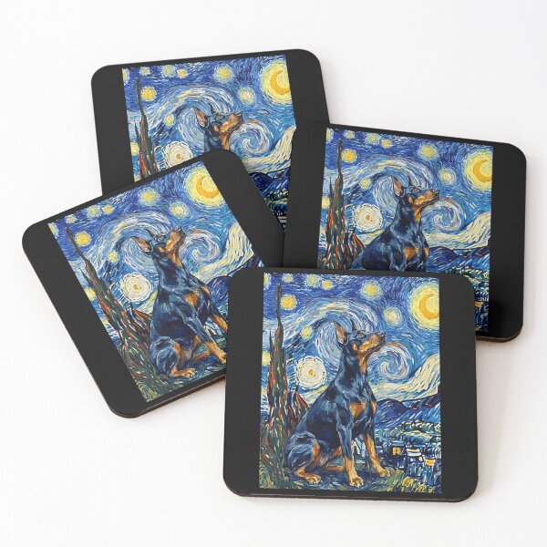 Item preview, Doberman Starry Night Dog Art Van Gogh Style designed and sold by Littermin.
