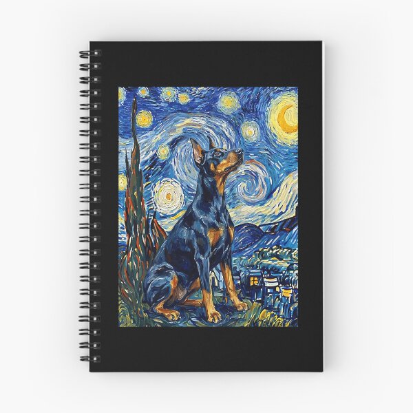 Item preview, Doberman Starry Night Dog Art Van Gogh Style designed and sold by Littermin.