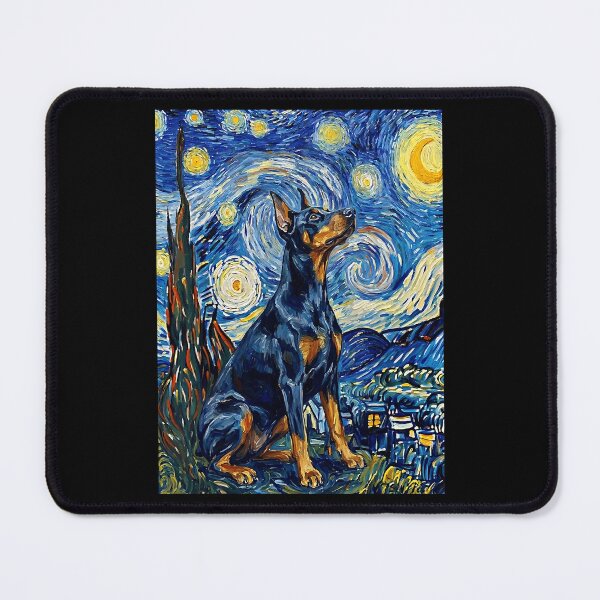 Item preview, Doberman Starry Night Dog Art Van Gogh Style designed and sold by Littermin.