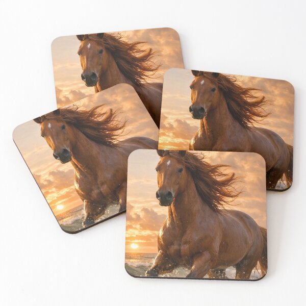 Item preview, Majestic Horse at Sunset Beach Wallpaper   designed and sold by Fashion Lovers Hub.