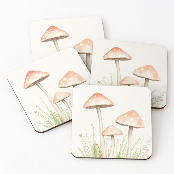 Item preview, Watercolor Mushroom Meadow Botanical Art Print designed and sold by Jade Ado.