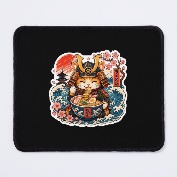 Item preview, Ramen Samurai Cat Sticker | Cute Japanese Noodle Warrior | Kawaii Anime Aesthetic designed and sold by Vierdos.