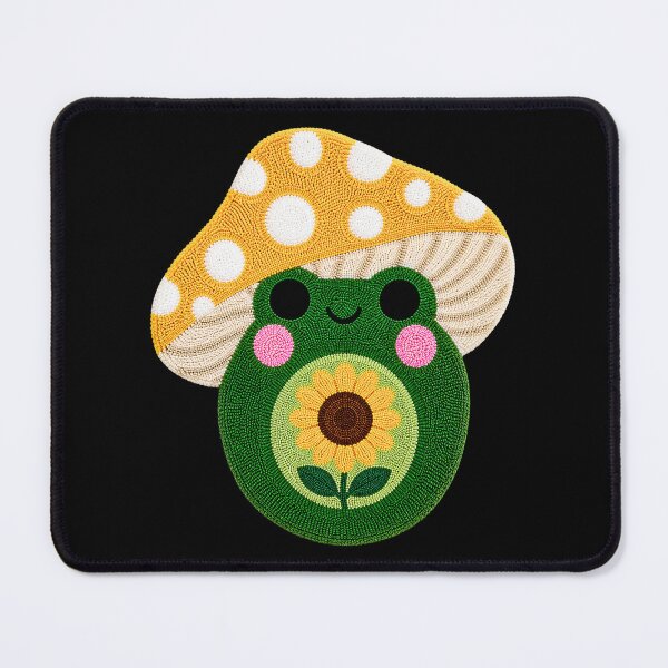 Item preview, Cute Sunflower Frog Mushroom Kawaii Tufted Rug Art designed and sold by ColorSplash123.