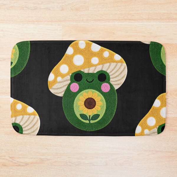 Item preview, Cute Sunflower Frog Mushroom Kawaii Tufted Rug Art designed and sold by ColorSplash123.