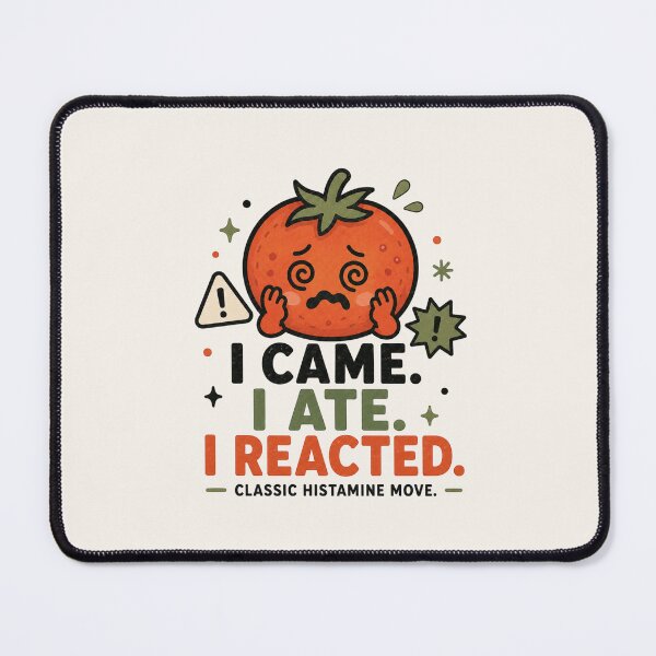 Item preview, I Came I Ate I Reacted – Funny Histamine Intolerance Tomato Design designed and sold by BlackSector77.