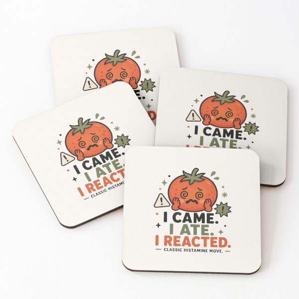 Item preview, I Came I Ate I Reacted – Funny Histamine Intolerance Tomato Design designed and sold by BlackSector77.