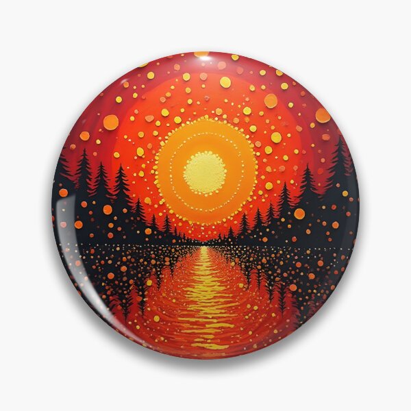 Item preview, Aboriginal Inspired Dot Art - Hot Burgundy Sunset designed and sold by GrinGalore.