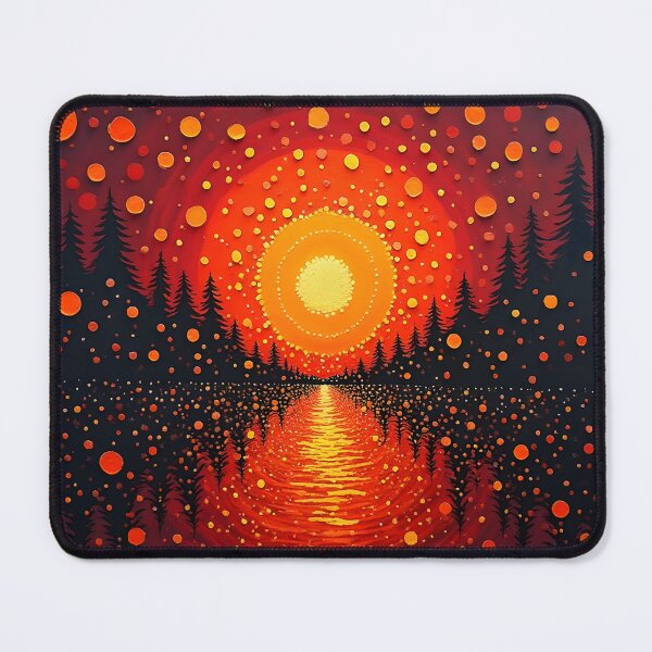 Item preview, Aboriginal Inspired Dot Art - Hot Burgundy Sunset designed and sold by GrinGalore.
