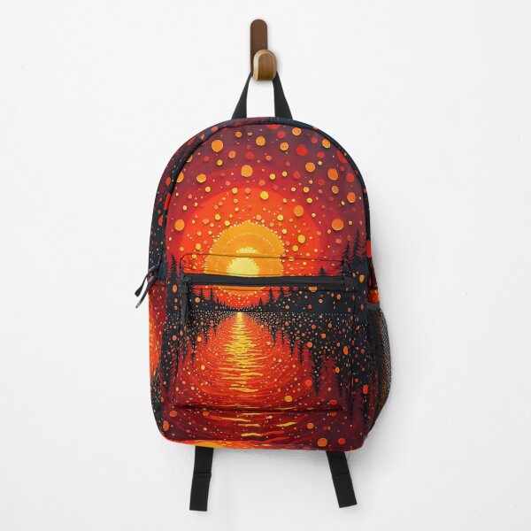 Item preview, Aboriginal Inspired Dot Art - Hot Burgundy Sunset designed and sold by GrinGalore.
