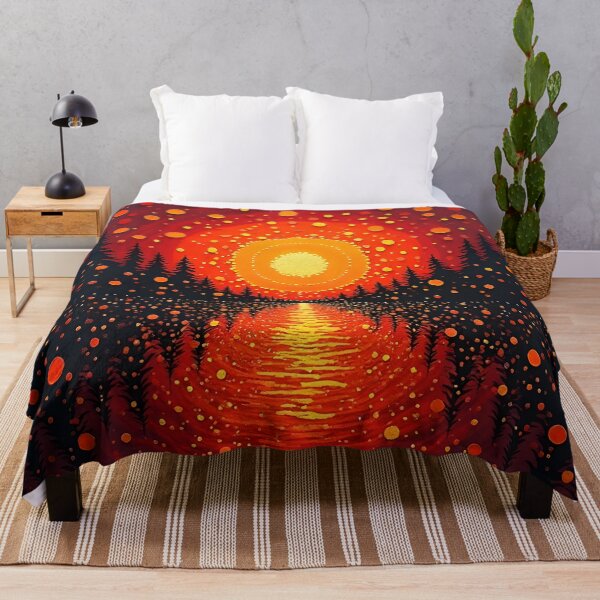 Item preview, Aboriginal Inspired Dot Art - Hot Burgundy Sunset designed and sold by GrinGalore.