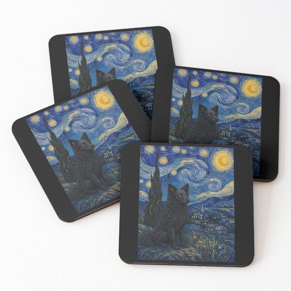 Item preview, Croatian Sheepdog Dog Van Gogh Starry Night designed and sold by Littermin.