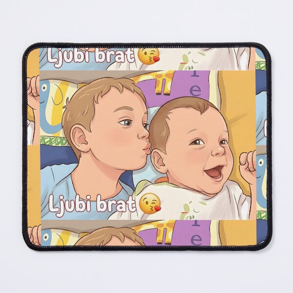 Item preview, Ljubi Brat Funny Serbian Slang Art Print | Literal Slang Cute Brothers Illustration | Belgrade Slang Kids Comic Poster designed and sold by SergioMiklos.