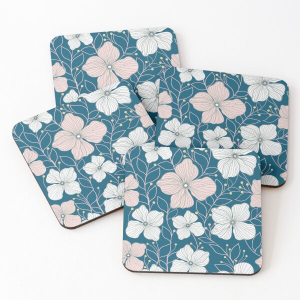 Item preview, Vintage Emerald Green Line Art Floral - Moody Dark Botanical Pattern designed and sold by abdallatigle.