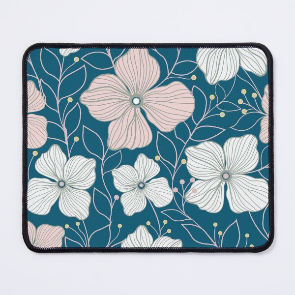 Item preview, Vintage Emerald Green Line Art Floral - Moody Dark Botanical Pattern designed and sold by abdallatigle.