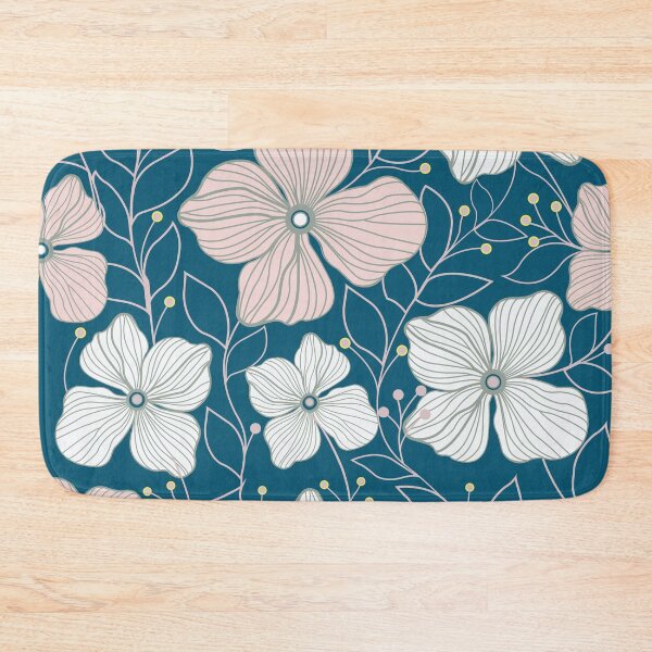 Item preview, Vintage Emerald Green Line Art Floral - Moody Dark Botanical Pattern designed and sold by abdallatigle.