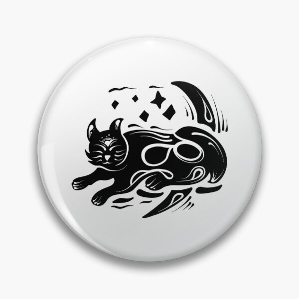 Item preview, Leaping Magic Black Cat Silhouette and Stars Art designed and sold by Zfdsgn.