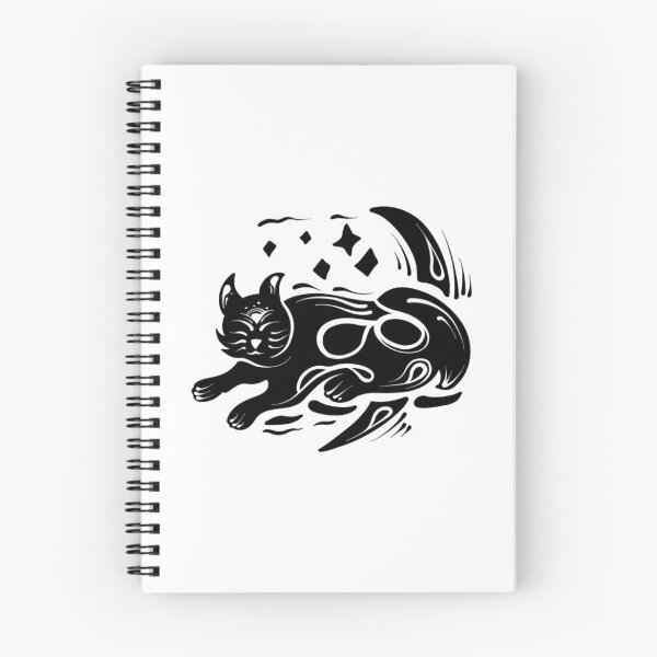 Item preview, Leaping Magic Black Cat Silhouette and Stars Art designed and sold by Zfdsgn.