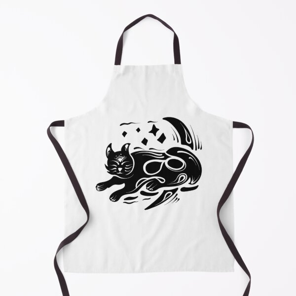 Item preview, Leaping Magic Black Cat Silhouette and Stars Art designed and sold by Zfdsgn.