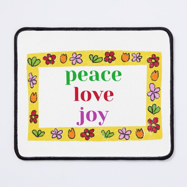 Item preview, Peace Love Joy colorful holiday frame design designed and sold by Rush2Buy.