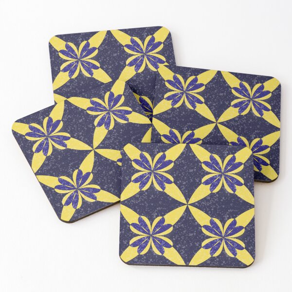 Item preview, Elegant Blue and Yellow Geometric Tile Pattern designed and sold by SahmatArt.