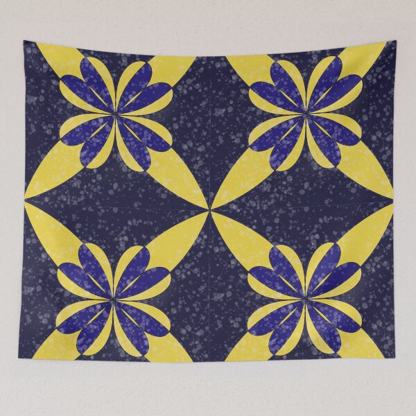 Item preview, Elegant Blue and Yellow Geometric Tile Pattern designed and sold by SahmatArt.