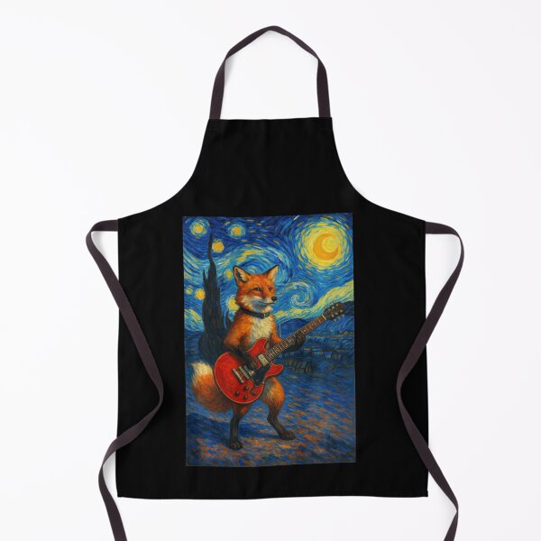Item preview, Van Gogh Starry Night Fox Playing Guitar Night Sky designed and sold by Littermin.