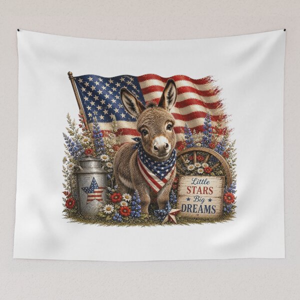 Item preview, Patriotic Donkey Little Stars Big Dreams designed and sold by PetalGarden.