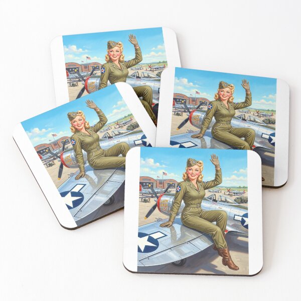 Item preview, Vintage WWII Female Fighter Pilot Pin Up Art designed and sold by Vincent-68.