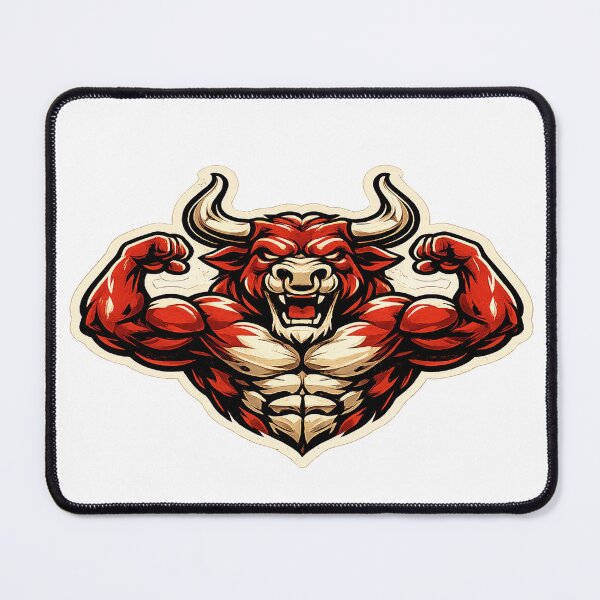 Item preview, Flexing Bull Mascot designed and sold by Strong-GYM.